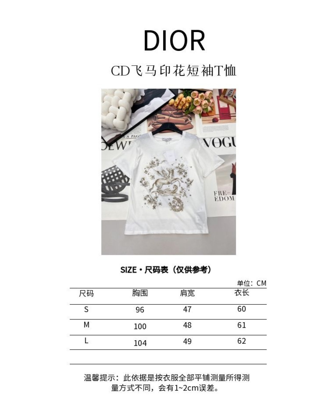 Dior2026新款賀歲限定飛馬印花徽標短袖