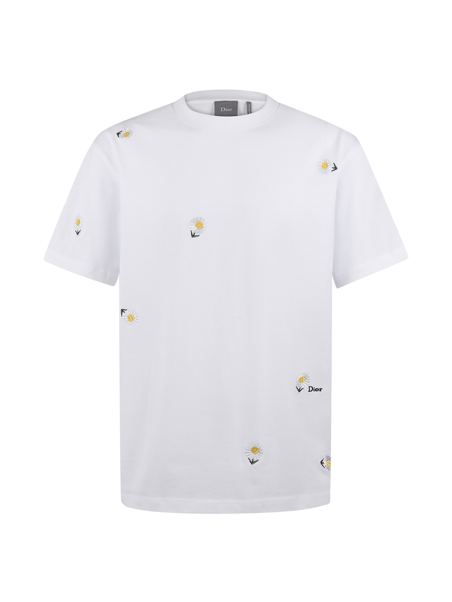 DIOR 26SS棉質針織雛菊刺繡圓領短袖T恤