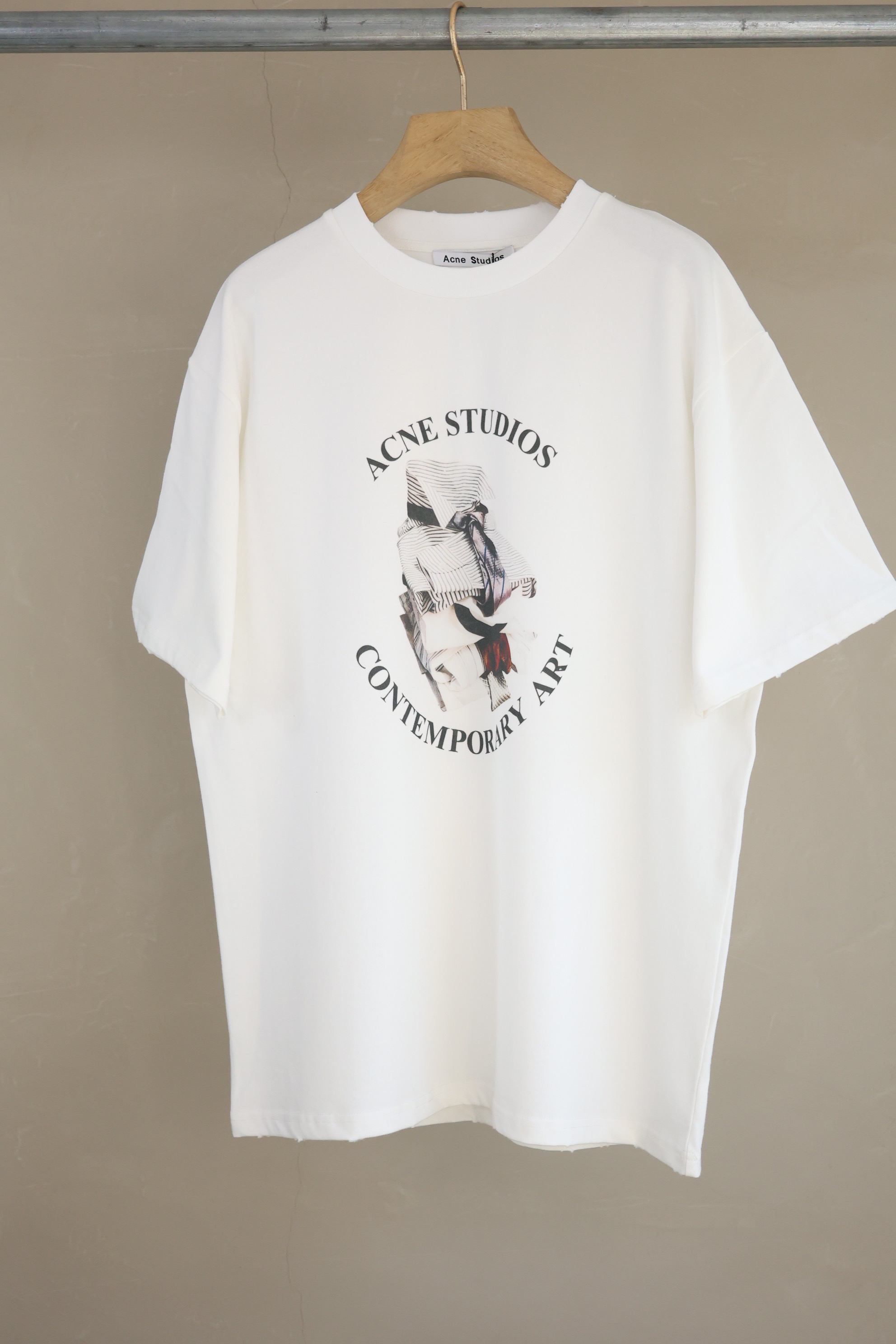 Acne Studios白色徽標圖案印花短袖