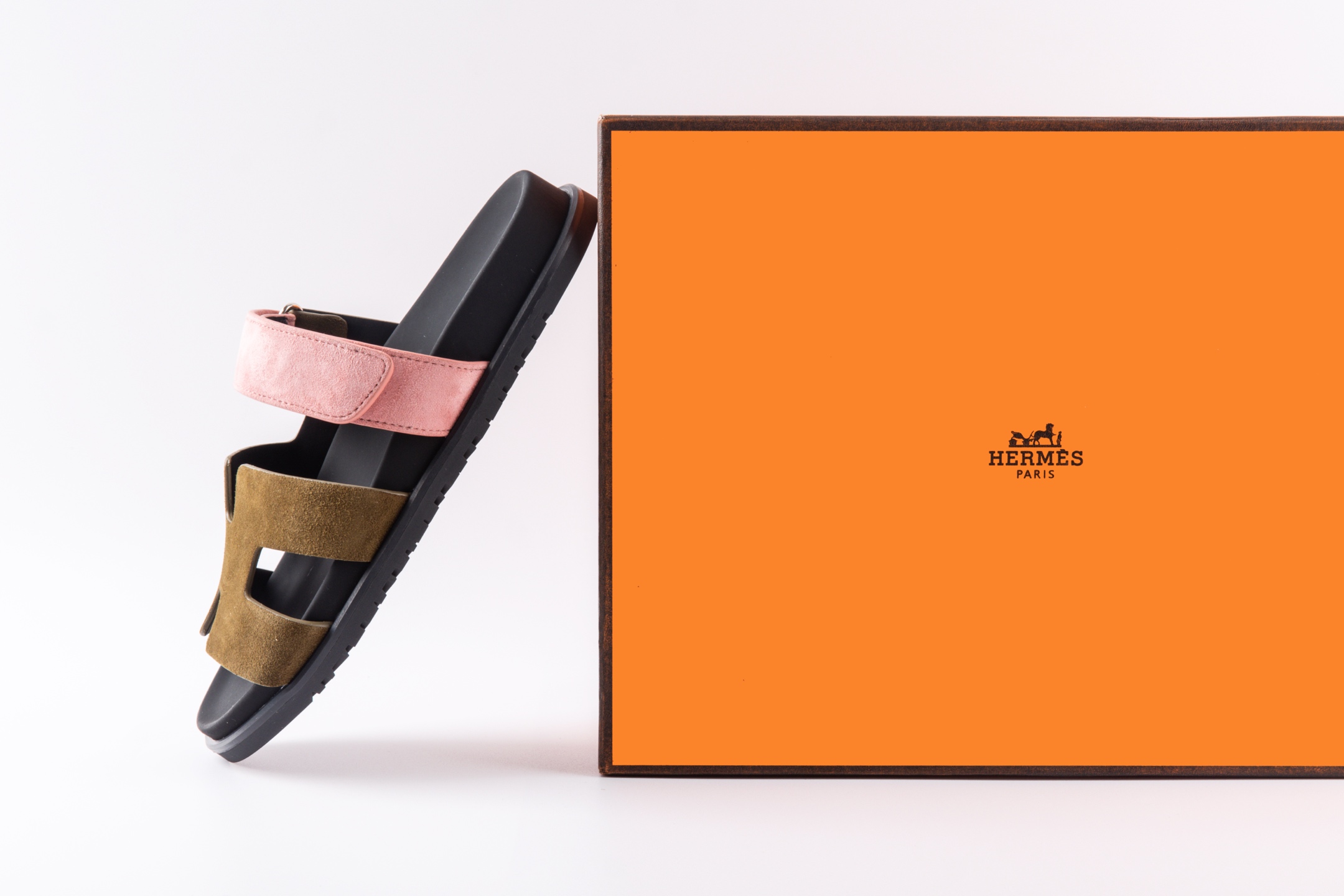 Hermes愛馬仕lzmir 二舅拖鞋H拖 黑咖