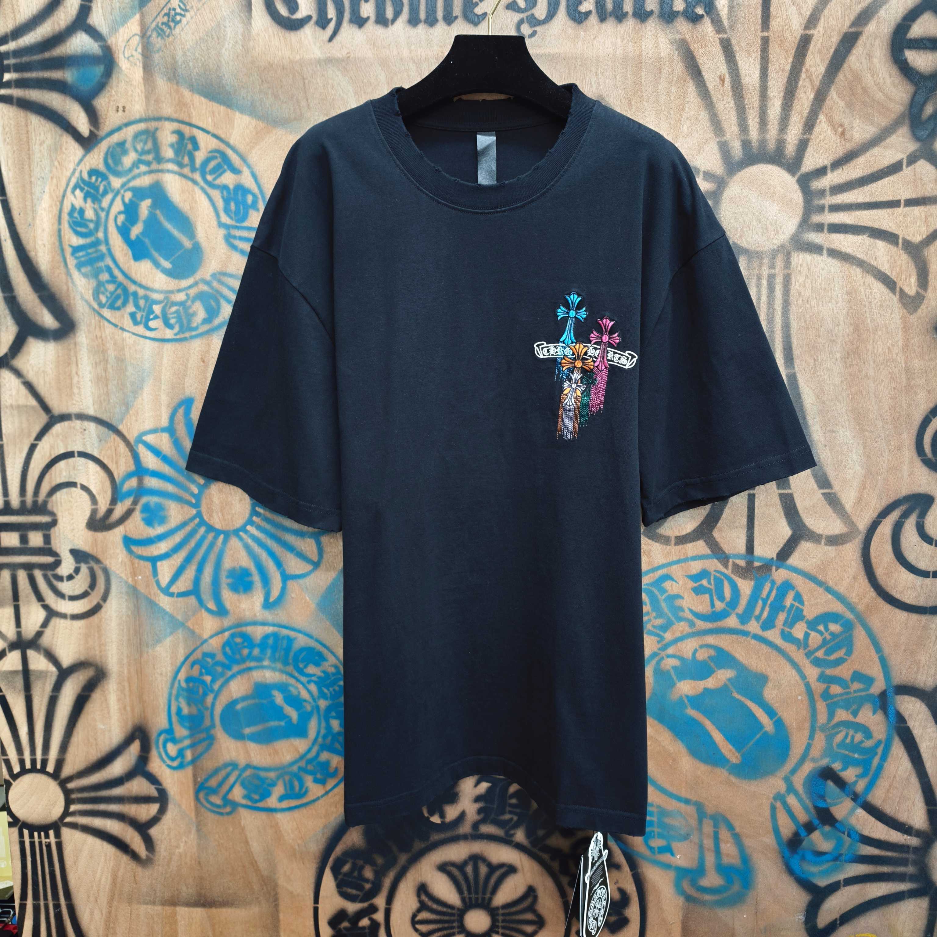 Chrome Hearts CH 克罗心重工白色镀银立体绣花白色立体绣花长袖 黑/白