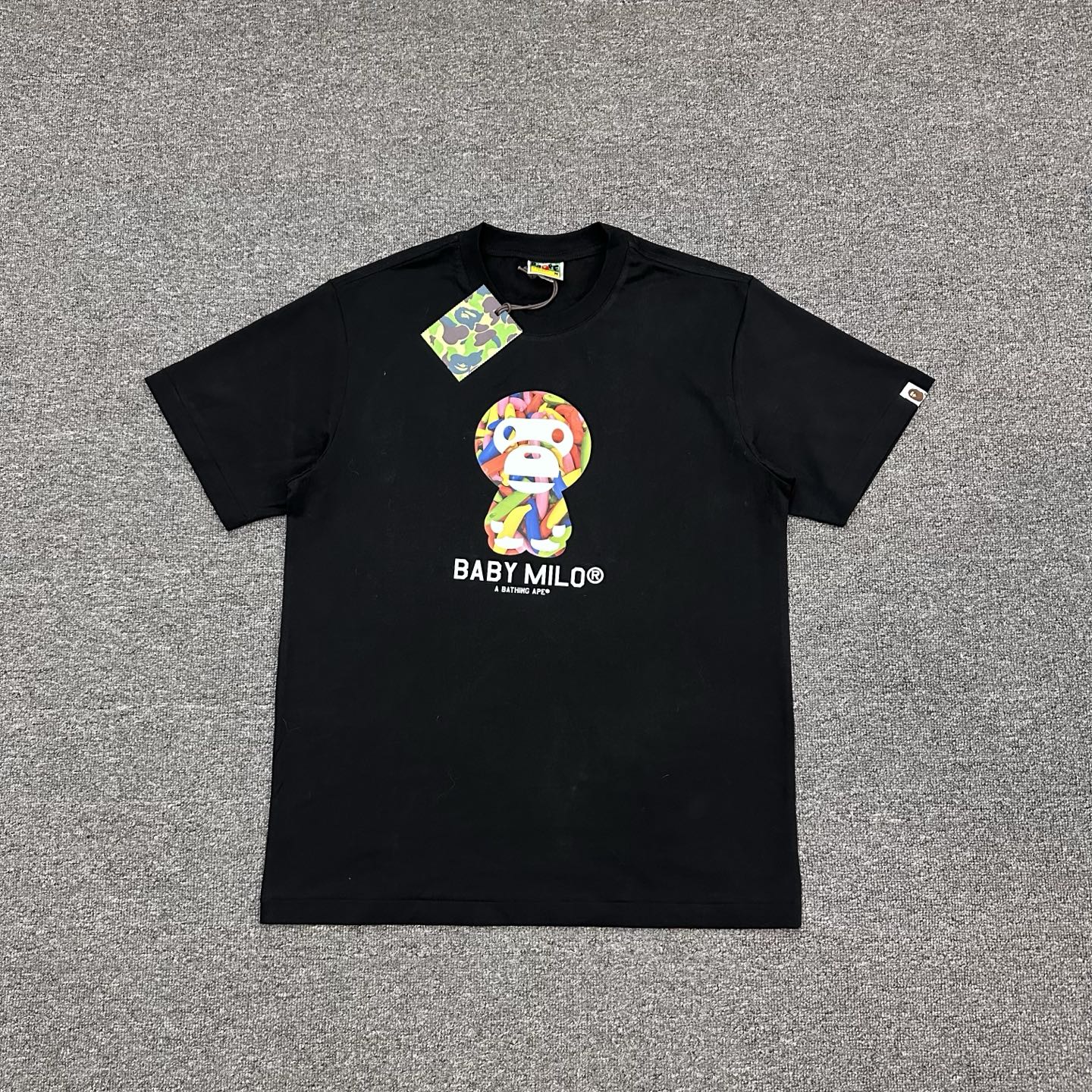 BAPE SS26 logo迷彩卡通印花图案270克克重麻棉面料
