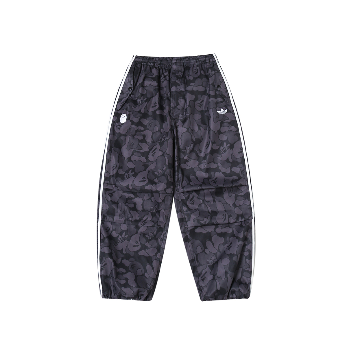 Adidas Originals × BAPE猿人头 26新品合作联名款 JACQUARD JOGGERS 日常条纹宽松情侣运动休闲长裤梭织休闲裤