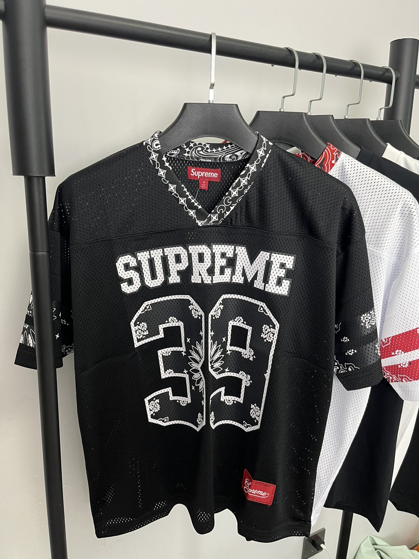 Supreme SS25 WEEK14 Bandana Football Jersey logo印花图案网眼美式潮流足球衣