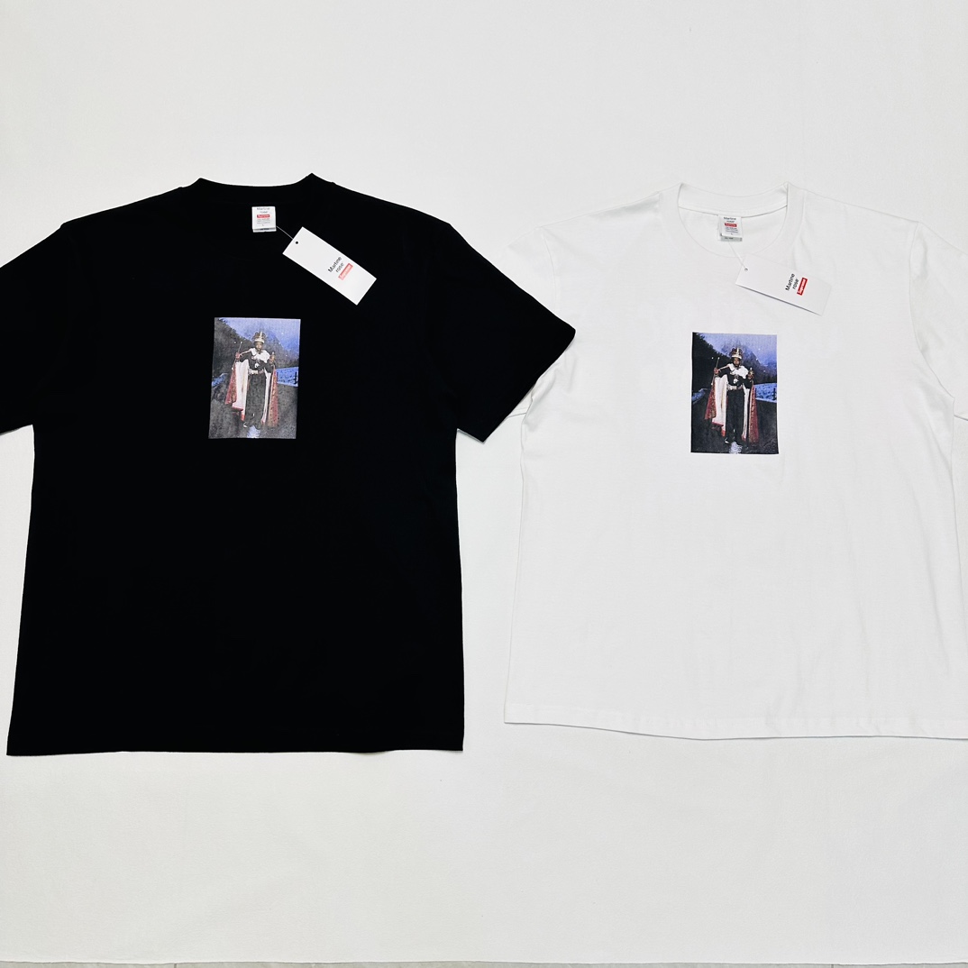 SUPREME X MARTINE 联名款 国王T恤   ROSE LEE SCRATCH PERRY TEE 黑白 