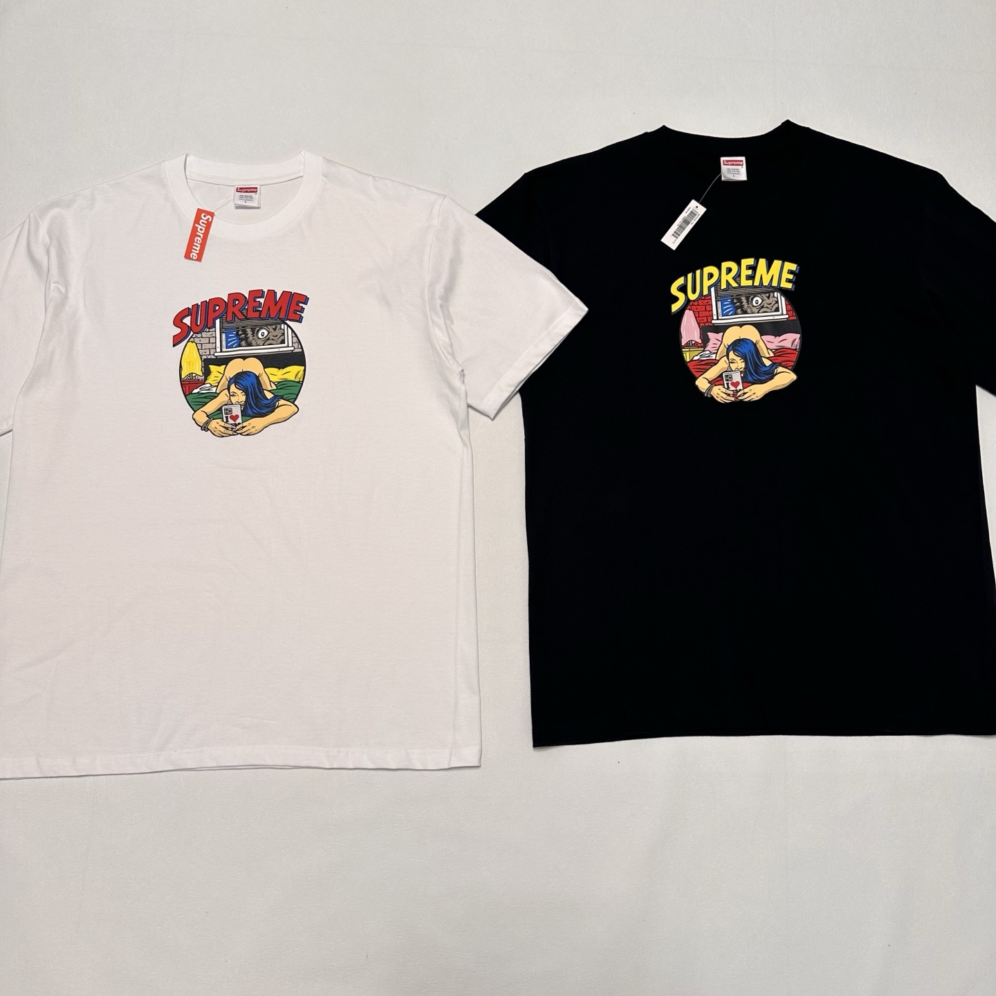  SUPREME SS25 BEDROOM TEE 卧室漫画女郎T恤 黑白 S- XL