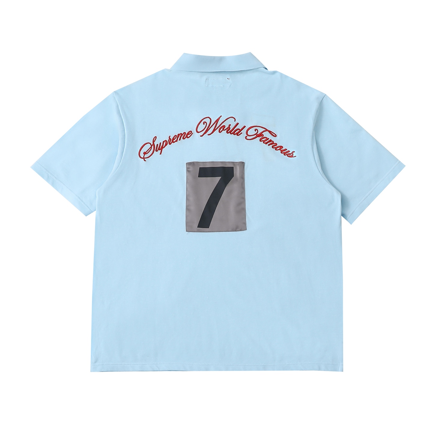 💰125 Supreme 25ss 7号刺绣草写图案短袖Polo衫  