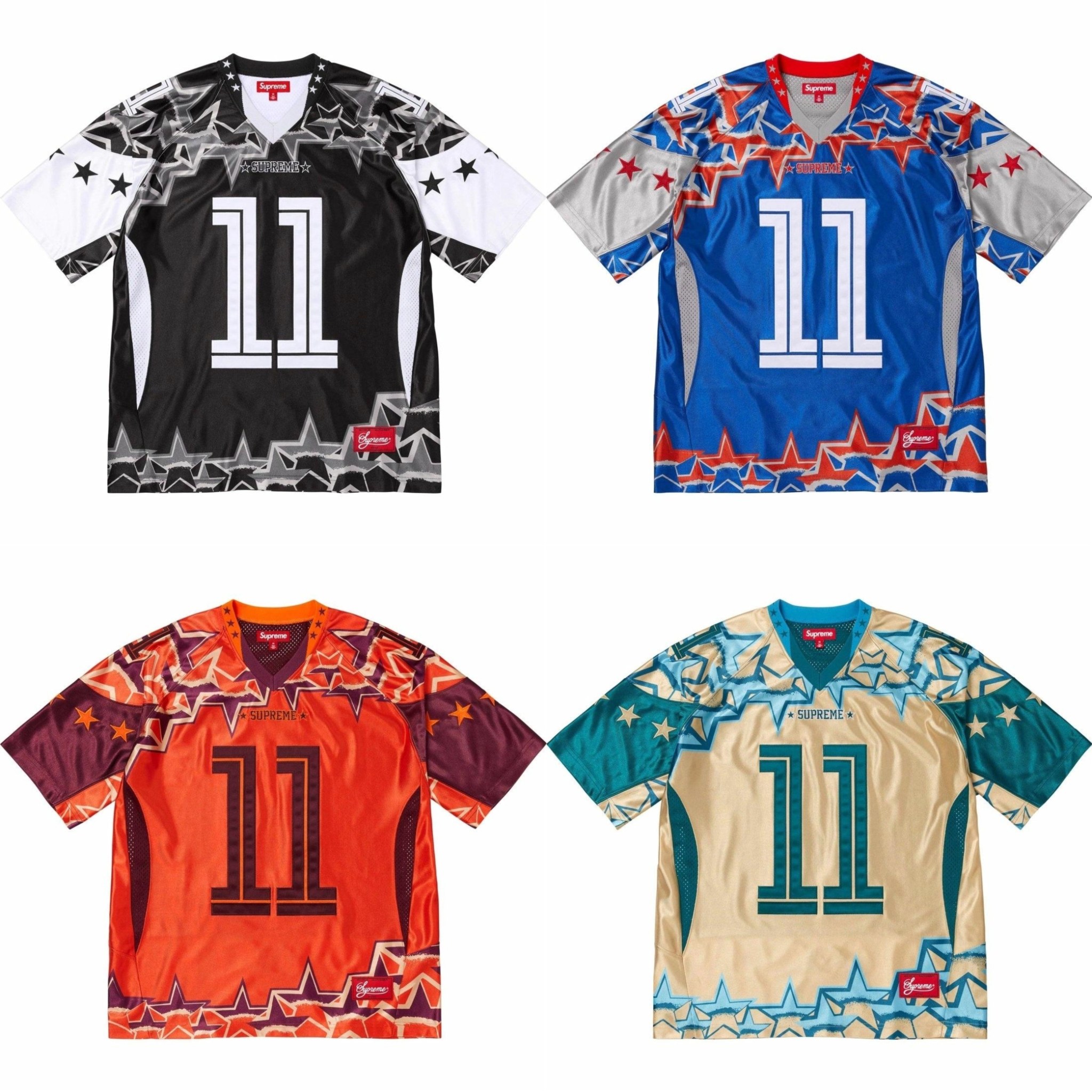 Supreme SS25 WEEK1 刺绣徽标logo短袖足球衣