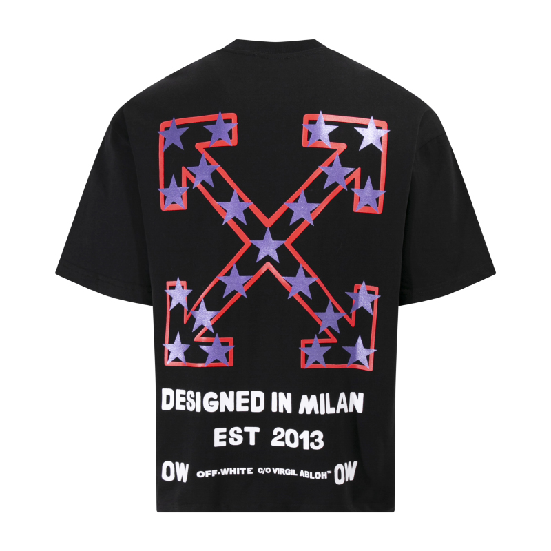 OFF-WHITE OW25ss渐变五星箭头短袖Tee