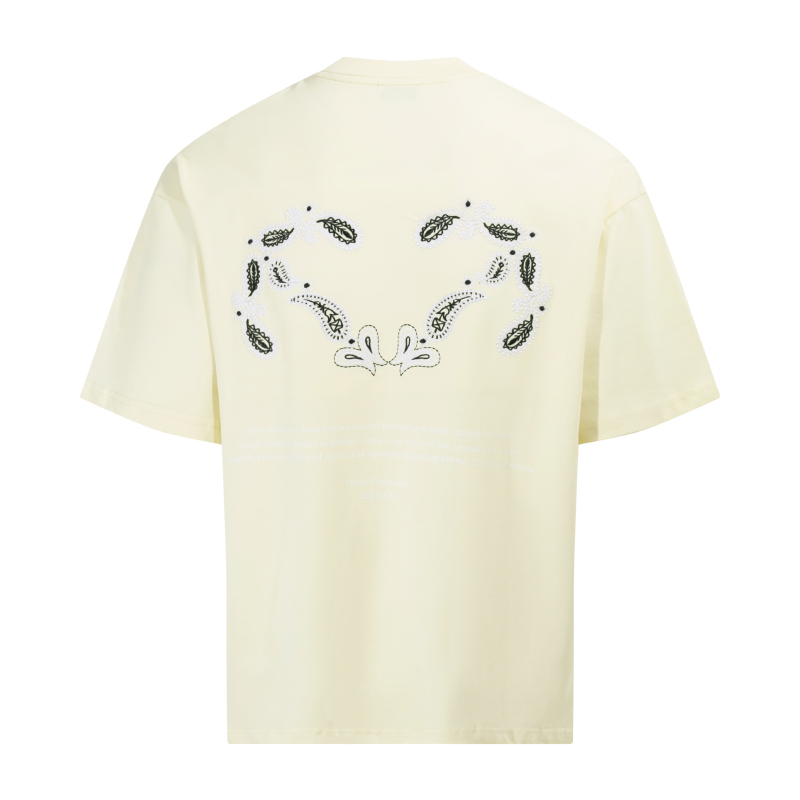 OFF-WHITE  OW25ss猪鼻腰果花重磅刺绣短袖Tee 