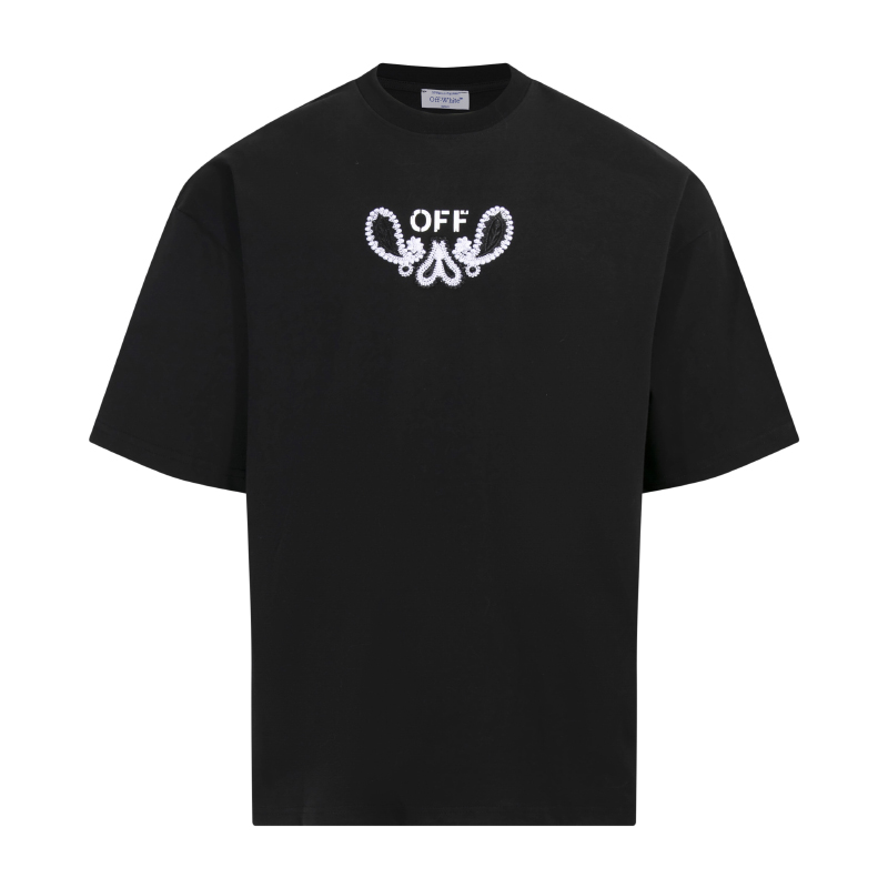 OFF-WHITE OW25ss猪鼻腰果花重磅刺绣短袖Tee 
