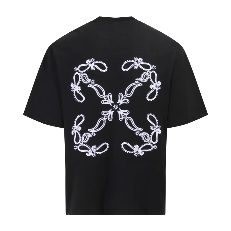 OFF-WHITE OW25ss猪鼻腰果花重磅刺绣短袖Tee 