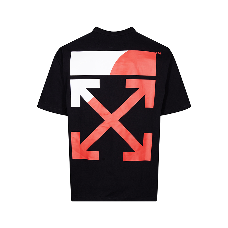 OFF-WHITE OW 经典红白拼接箭头标短袖Tee 