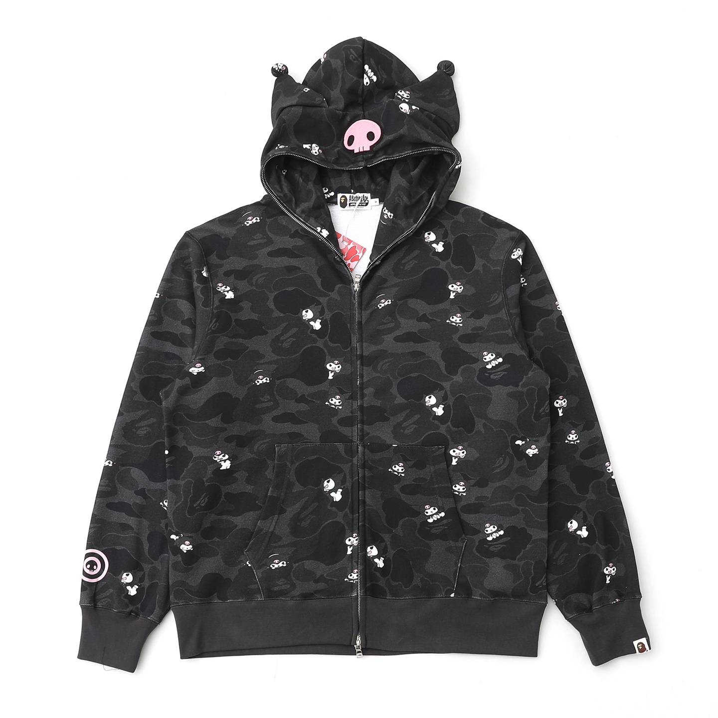 BAPE × Sanrio/三丽鸥 联名款 SS26 库洛米黑迷彩连帽卫衣
