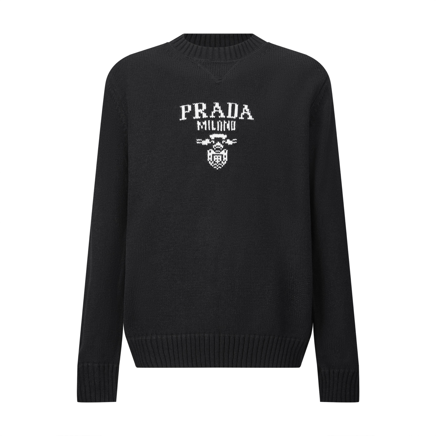 Prada提花徽标针织毛衣