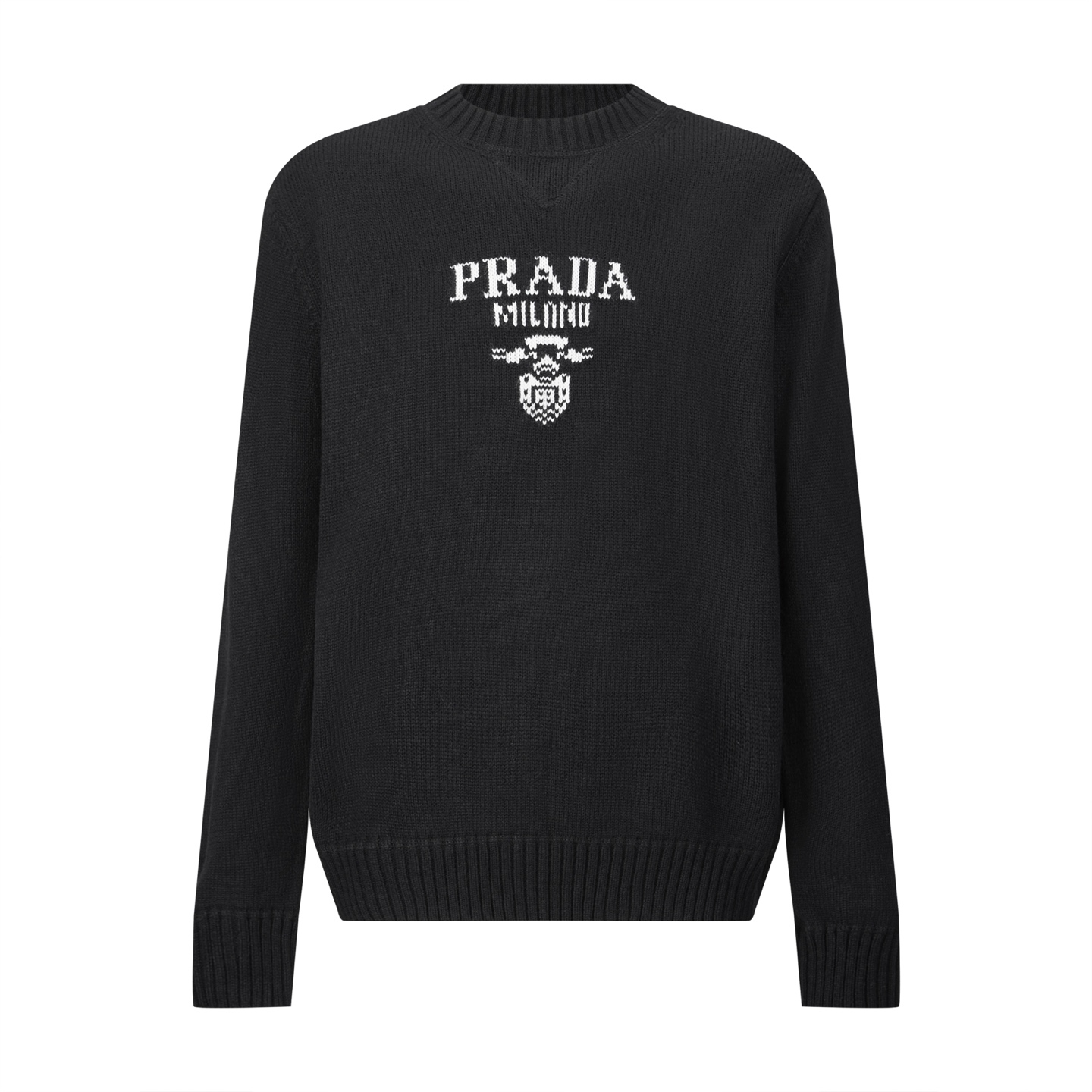 Prada提花徽标针织毛衣