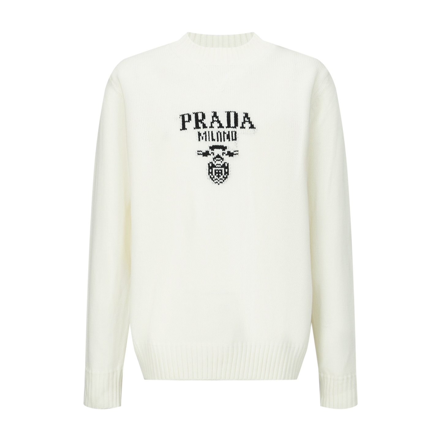 Prada提花徽标针织毛衣