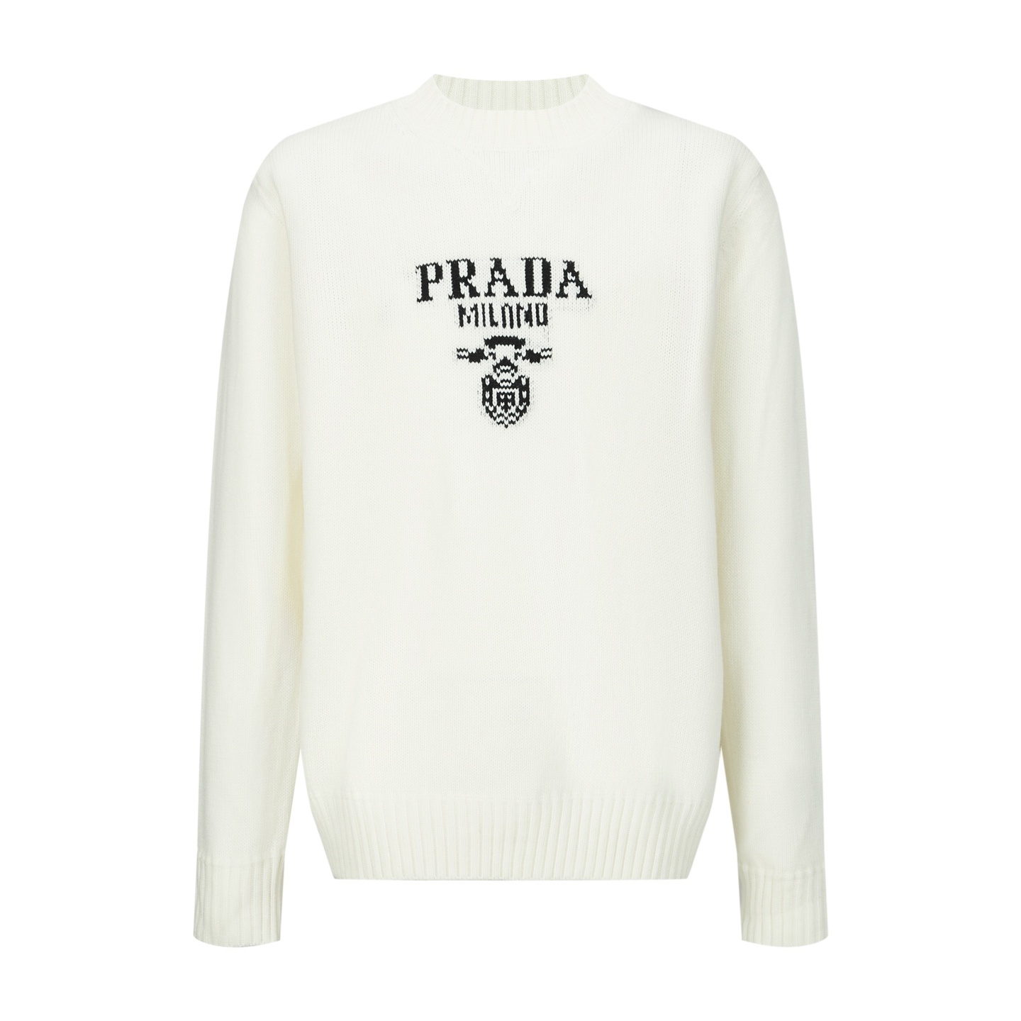Prada提花徽标针织毛衣