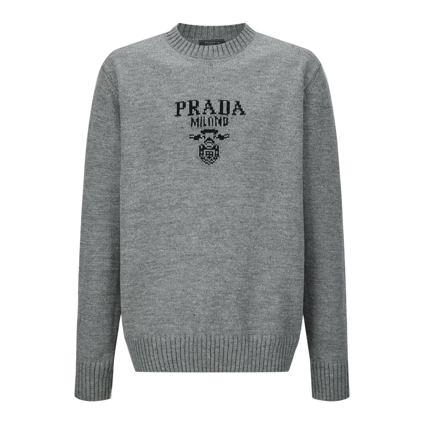 Prada提花徽标针织毛衣