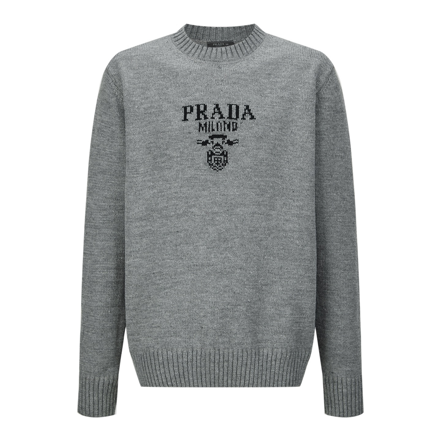 Prada提花徽标针织毛衣