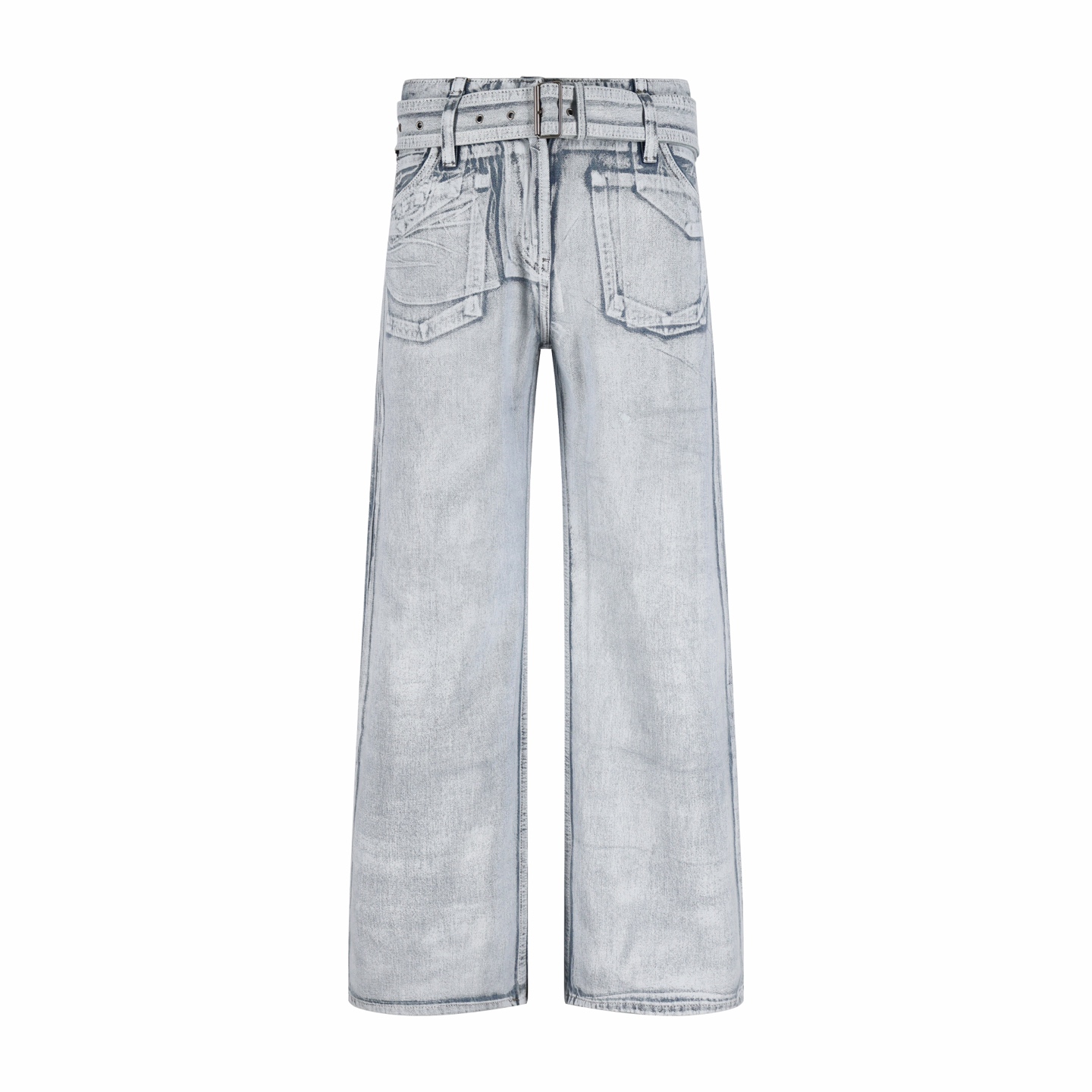 Acne studios 3D打印做旧阔腿牛仔裤