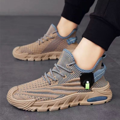 New mesh sports flying woven men's shoes