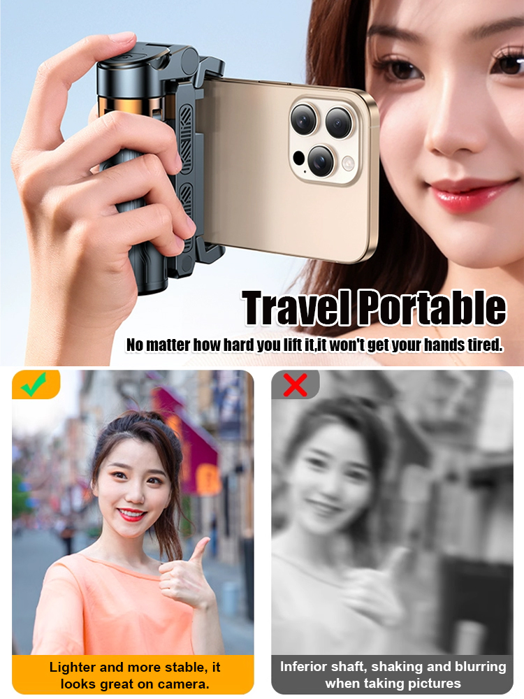 Quadruped 360 degree rotating mini selfie stick