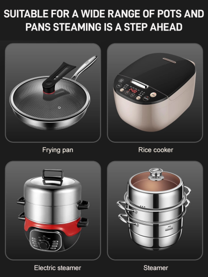 304 Stainless Steel Fan-shaped Steaming Tray with Lid