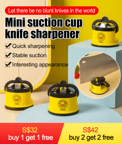 Mini suction cup knife sharpener