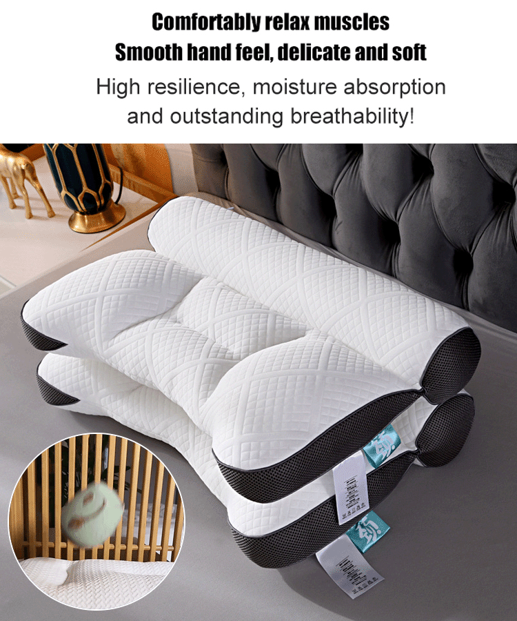 Comfortable goose down pillow for sleep enhancement and cervical protection