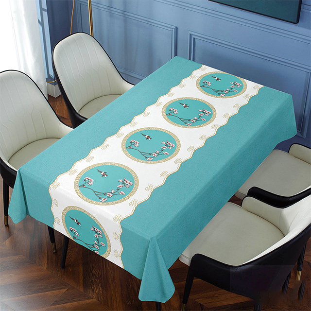 Embroidered, non-washable, waterproof and oil-proof tablecloth