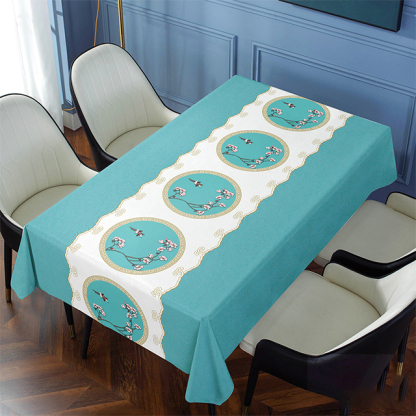 Embroidered, non-washable, waterproof and oil-proof tablecloth