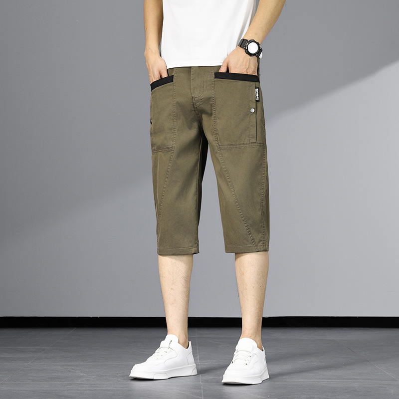 [No deformation after any stretch] Tencel four-pocket casual cropped trousers