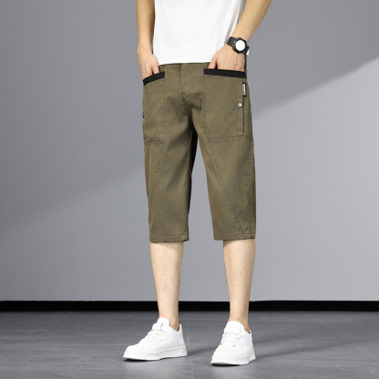 [No deformation after any stretch] Tencel four-pocket casual cropped trousers