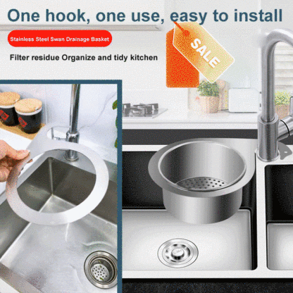 Stainless steel swan colander