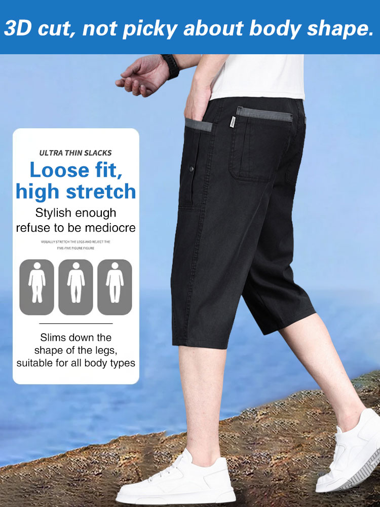 [No deformation after any stretch] Tencel four-pocket casual cropped trousers