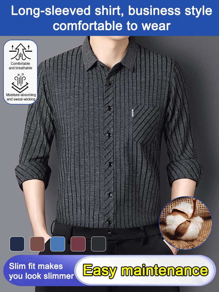 Men's Business Casual Long Sleeve Shirt