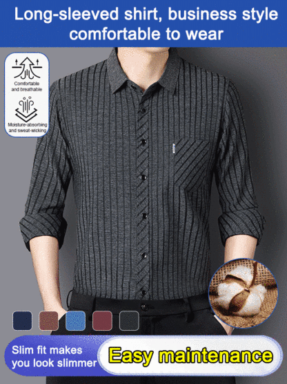 Men's Business Casual Long Sleeve Shirt