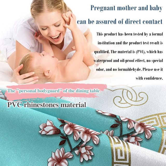 Embroidered, non-washable, waterproof and oil-proof tablecloth