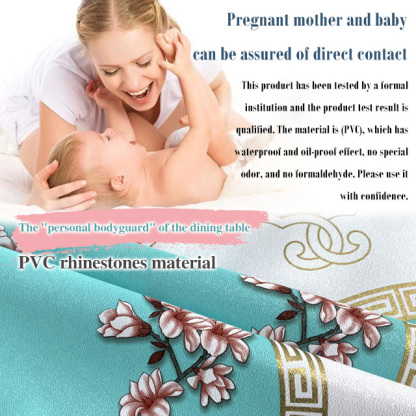 Embroidered, non-washable, waterproof and oil-proof tablecloth
