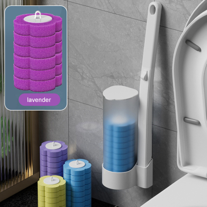 Clean hands no mess interchangeable brush head toilet brush set