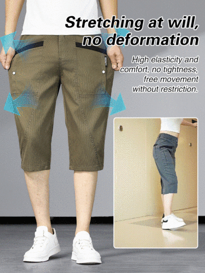 [No deformation after any stretch] Tencel four-pocket casual cropped trousers