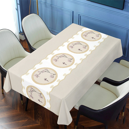 Embroidered, non-washable, waterproof and oil-proof tablecloth
