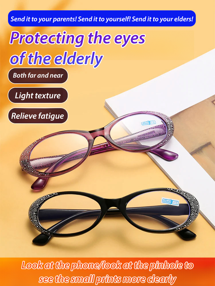 New stylish anti-blue light reading glasses with rhinestones