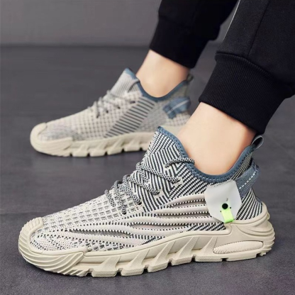 New mesh sports flying woven men's shoes