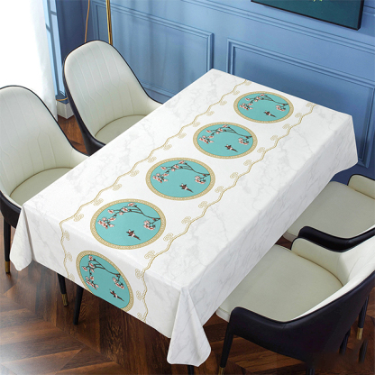 Embroidered, non-washable, waterproof and oil-proof tablecloth
