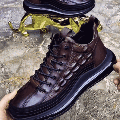 Italian luxury crocodile print sneakers