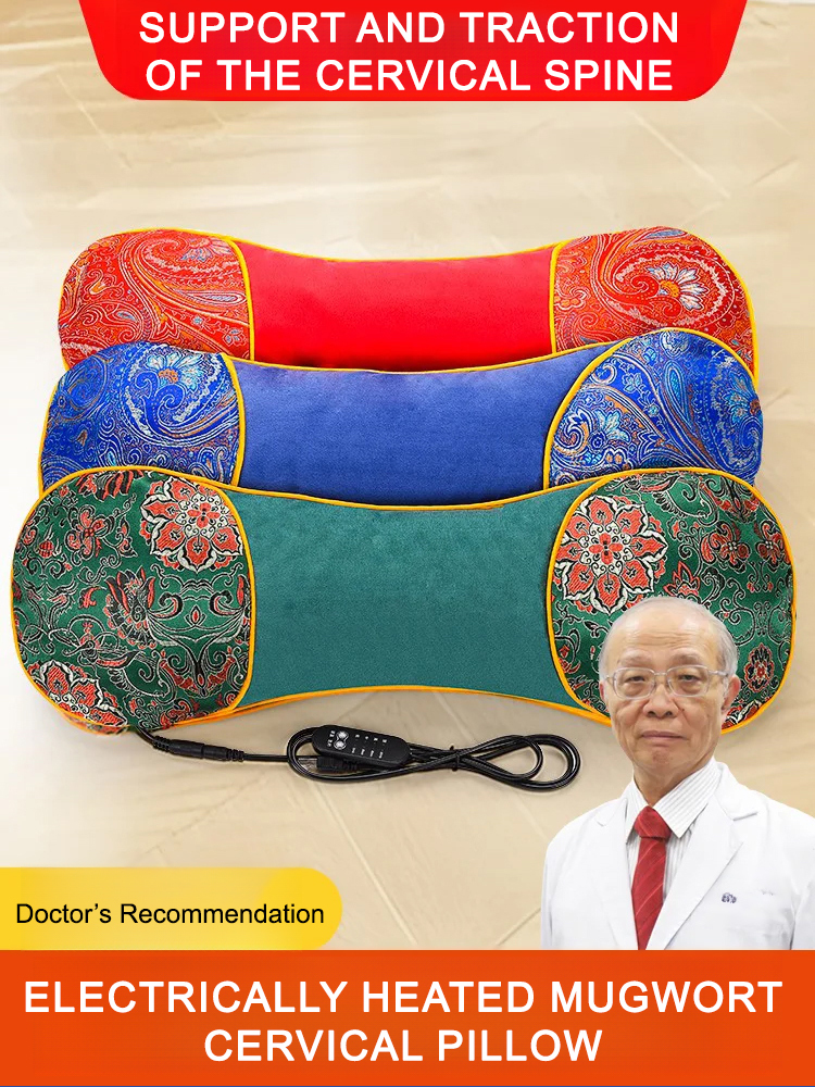 [Protect the cervical vertebrae and help sleep] Electric heating mugwort bone pillow