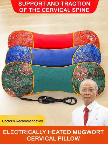 [Protect the cervical vertebrae and help sleep] Electric heating mugwort bone pillow