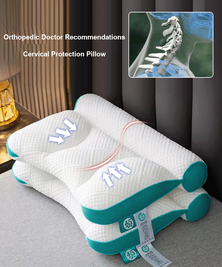 Comfortable goose down pillow for sleep enhancement and cervical protection